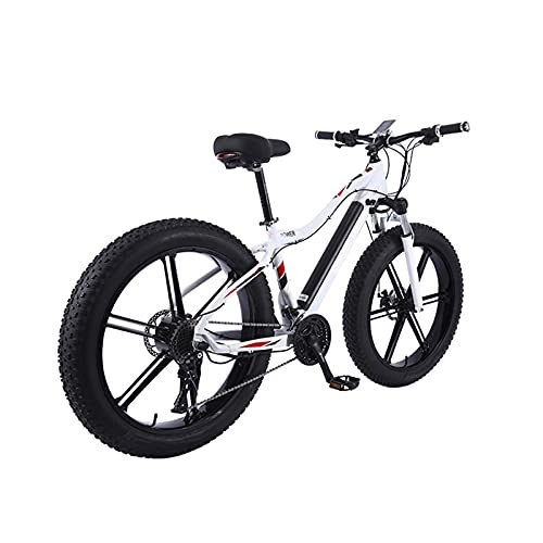 Electric Bike : Electric Bike, 26 Inch Electric Bikes for Adults Mountain Bike with 350W Motor, 36V / 10Ah Removable Battery, 27 Speed Gears, Double Disc Brakes, White, 26 inch