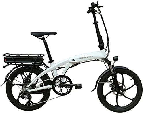 Electric Bike : Electric Bike 26 Inches Foldable Electric Bicycle Large Capacity Lithium-Ion Battery (48V 350W 10.4A) City Bicycle Max Speed 32 Km / H Load Capacity 110 Kg (Color : White)