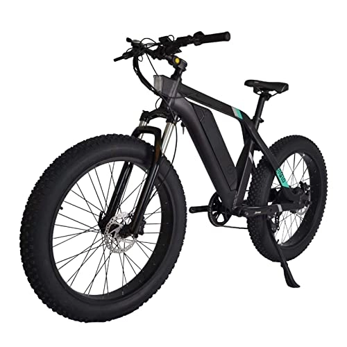 Electric Bike : Electric Bike 26" Powerful 750W 48V Removable Battery 7 Speed Gears Fat Tire Electric Bicycles with Pedal Assist for man woman (Color : Black)