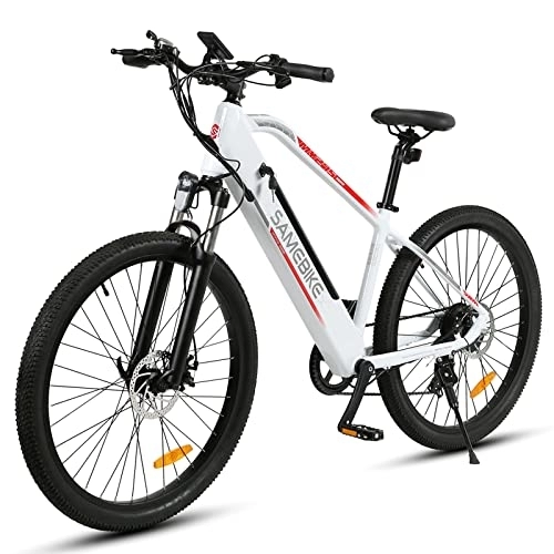 Electric Bike : Electric Bike, 27.5 Fat Tires Electric Mountain Bikes with 48V 13AH Removable Battery, Portable Smart Electric Bicycle, 3 Riding Modes City EBike with TFT Color LCD Display Commuter E-Bikes (White)