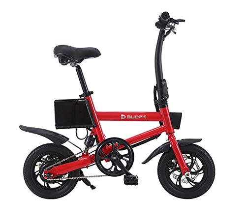 Electric Bike : Electric Bike 36V Electric Fat Tire Ebike Aluminum Folding 25Km / H Powerful Electric Bicycle Mountain / Snow / Beach, Two Charging Methods 30-40Km, Red