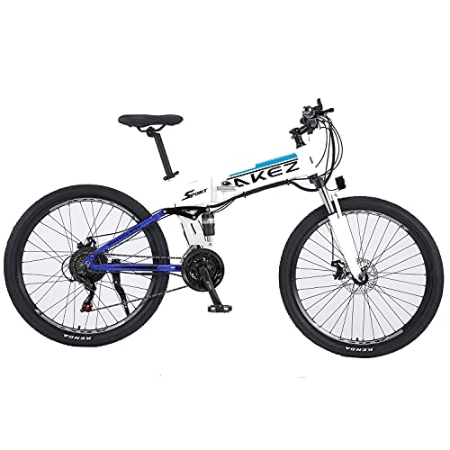 Electric Bike : Electric Bike 500W Mountain Bike 48V 9AH E-Bike for Adults Mens, 27.5" Electric Bicycle with Magnesium Alloy Integrated Wheel and Shimano 21 Speeds Gears White