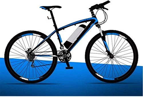Electric Bike : Electric Bike, Adults Electric Assist Bicycle, with Riding Helmet 26 Inch Travel Electric Bicycle Dual Disc Brakes 21 Speed Gear Mountain Ebike Up To 130 Kilometers (Color : Blue, Size : A)