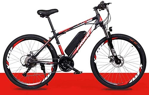 Electric Bike : Electric Bike Adults Electric Mountain Bike 26in Power Assist Commuter Bicycle, 21mph Ebike with Removable 8 / 10ah Battery, Professional 21 / 27 Speed Gears Disc Brakes Aluminum Bike, Red, 21 speed 8A 36 km