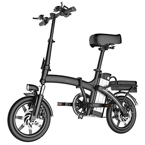 Electric Bike : Electric Bike, Black, Quick Folding, 48V 250W Silent Motor, Disc Brake, Short Charge Lithium-Ion Battery, Battery Capacity Selectable, 25Ah / 1200Wh