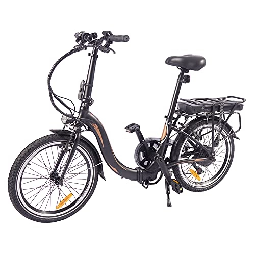 Electric Bike : Electric Bike, E Bike City bikes Folding Bike Bicycle Made of Aerospace Aluminum, 10Ah Battery, 250 W Motor, Range Up to 45-55km, Black
