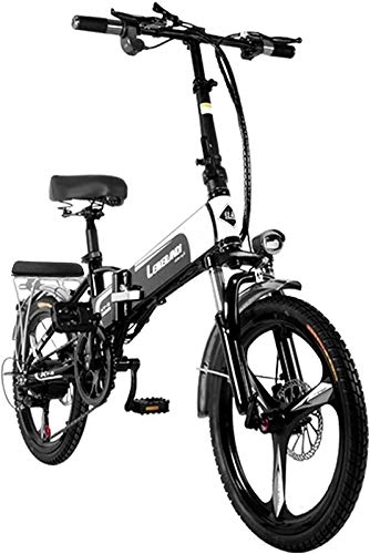 Electric Bike : Electric Bike, Electric Bikes for Adults 20" Tire Folding Electric Bike with 350W Motor and Removable 48V 12.5Ah Lithium Battery 7-Speed E-Bike Al Alloy and Dual Disc Brakes Electric Bicycle Black