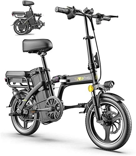 Electric Bike : Electric Bike Electric Mountain Bike 14" Folding Electric Bike Electric Bicycle Adjustable Lightweight Alloy Frame E-Bike with 48V 350W High-Speed Motor for Adults for Sports Cycling Travel Commuting