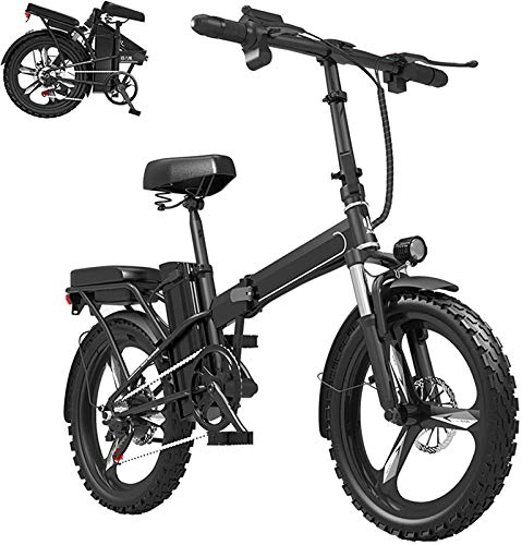 Electric Bike : Electric Bike Electric Mountain Bike 20" Folding Electric Bike 350W Motor Electric Mountain Bike Sporting Shimano 7-Speed Electric Bikes for Adults 30AH Removable Lithium Battery Endurance 400KM for t