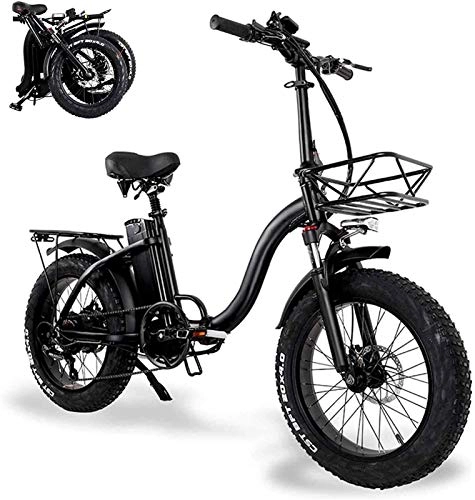 Electric Bike : Electric Bike Electric Mountain Bike 20-inch Adult Folding Electric Bicycle, Detachable 48V 15AH Lithium ion Battery, Neutral Small Aluminum Alloy Scooter with LED LCD Display for the jungle trails, t