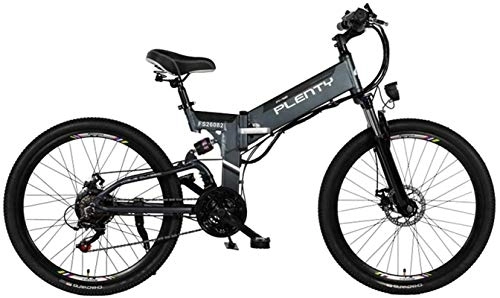 Electric Bike : Electric Bike Electric Mountain Bike, 24" / 26" Hybrid Bicycle / (48V12.8Ah) 21 Speed 5 Files Power System, Double E-ABS Mechanical Disc Brakes, Large-Screen LCD Display for Adults Snow / Mountain / Beach E