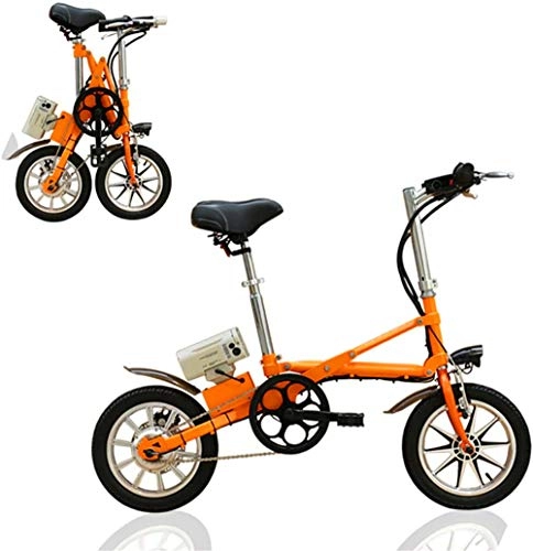 Electric Bike : Electric Bike Electric Mountain Bike 250W Electric Bicycle, 36V / 8AH Lithium Battery Small Bicycle, 14" Foldable City Electric Bicycle, Detachable Battery, Three Modes, Maximum Speed 25Km / H, Black for t
