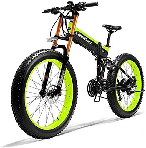 Electric Bike : Electric Bike Electric Mountain Bike 26" Electric Mountain Bike, 36V 250W 6AH Lithium Battery Hidden Battery Cross-Country Bike, Double disc Brake Alloy Electric Bike (Color : Green) for the jungle tr