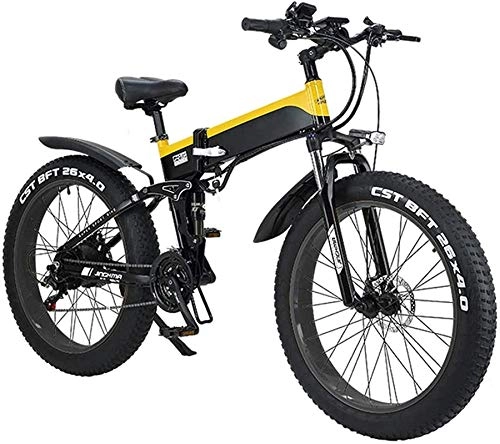 Electric Bike : Electric Bike Electric Mountain Bike 26" Electric Mountain Bike Folding for Adults, 500W Watt Motor 21 / 7 Speeds Shift Electric Bike for City Commuting Outdoor Cycling Travel Work Out Lithium Battery B