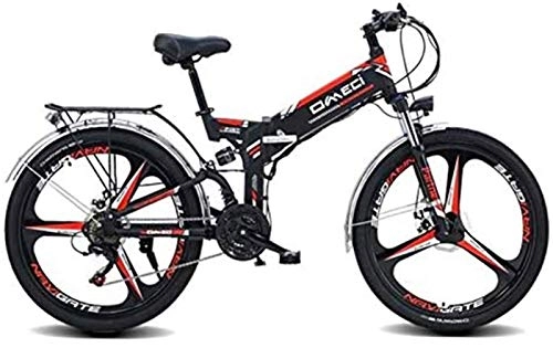Electric Bike : Electric Bike Electric Mountain Bike 26" Folding Ebike, 300W Electric Mountain Bike for Adults 48V 10AH Lithium Ion Battery Pedal Assist E-MTB with 90KM Battery Life, GPS Positioning, 21-Speed for the