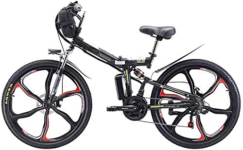 Electric Bike : Electric Bike Electric Mountain Bike 26'' Folding Electric Mountain Bike, 350W Electric Bike with 48V 8Ah / 13AH / 20AH Lithium-Ion Battery, Premium Full Suspension And 21 Speed Gears for the jungle trai