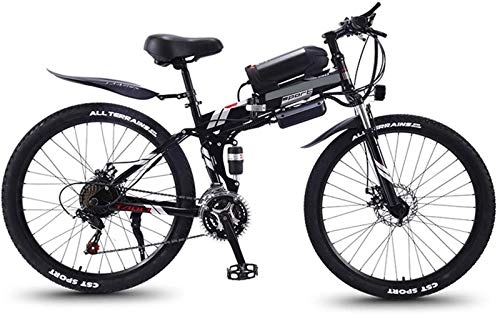 Electric Bike : Electric Bike Electric Mountain Bike 26 in Folding Electric Bike for Adults Mountain E-Bike with 350W Motor 21 Speeds High-Carbon Steel Double Disc Brake City Bicycle for Commuting, Short Trip for the