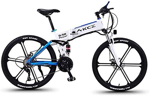 Electric Bike : Electric Bike Electric Mountain Bike 26 Inch Adult Foldable Electric Mountain Bike, 36V Lithium Battery Electric Bicycle, High-Strength Aluminum Alloy Frame, 27 Speed for the jungle trails, the snow,