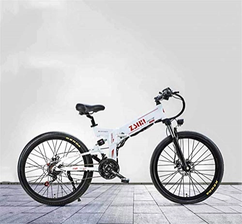 Electric Bike : Electric Bike Electric Mountain Bike 26 Inch Adult Foldable Electric Mountain Bike, 48V Lithium Battery, Aluminum Alloy Multi-Link Off-Road Electric Bicycle, 21 Speed for the jungle trails, the snow,