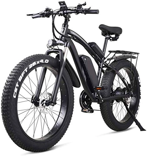 Electric Bike : Electric Bike Electric Mountain Bike 26 Inch Electric Bike Mountain E-bike 21 Speed 48v Lithium Battery 4.0 Off-road 1000w Back Seat Electric Mountain Bike Bicycle for Adult, Blue for the jungle trails