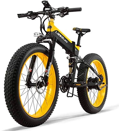 Electric Bike : Electric Bike Electric Mountain Bike 26inch 4.0 Fat Tire Electric Bike 48V 14.5AH 1000W Engine New All-round Electric Bikes 27-speed Snow Mountain Folding Electric Bike Adult Female / male With Anti-the