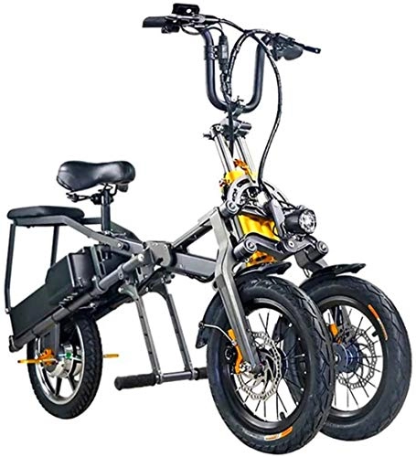 Electric Bike : Electric Bike Electric Mountain Bike 350W Ebike, Electric Bike, Electric Mountain Bike, 14'' Electric Bicycle, 30KM / H Adults Ebike with Lithium Battery, Hydraulic Oil Brake, Inverted Three-Wheel Struc