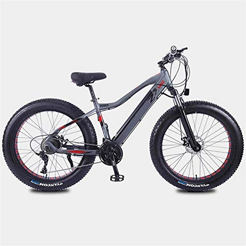 Electric Bike : Electric Bike Electric Mountain Bike 350W Mountain Electric Bikes 26In Fat Tire E-Bike with 27-Speed Transmission System and Charging Time 3 Hours Lithium Battery(10AH36V), Range of 35 Kilometers for