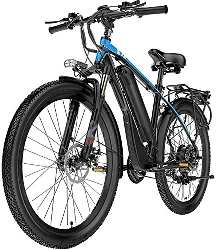 Electric Bike : Electric Bike, Electric Mountain Bike, 400W 26'' Waterproof Electric Bicycle with Removable 48V 10.4AH Lithium-Ion Battery for Adults, 21 Speed Shifter E-Bike Lithium Battery Beach Cruiser for Ad