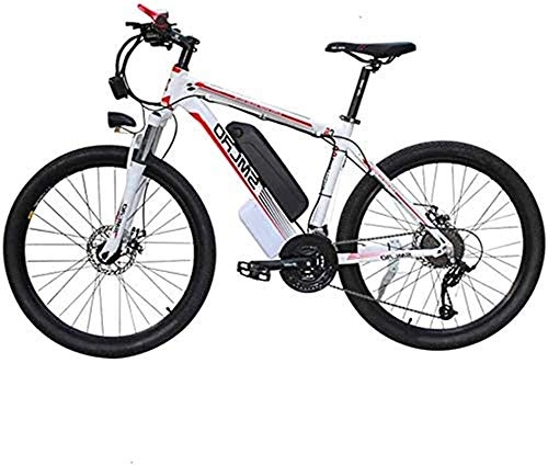 Electric Bike : Electric Bike Electric Mountain Bike 48V Electric Mountain Bike 26'' Fat Tire Shock E-Bike 21 Speeds 10AH Lithium-Ion Battery Double Disc Brakes LED Light Lithium Battery Beach Cruiser for Adults Moun