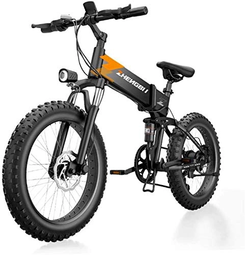 Electric Bike : Electric Bike Electric Mountain Bike Adult 20 Inch Electric Mountain Bike, 48V Lithium Battery, High-Strength Aluminum Alloy Offroad Electric Snowfield Bicycle, 7 Speed for the jungle trails, the snow