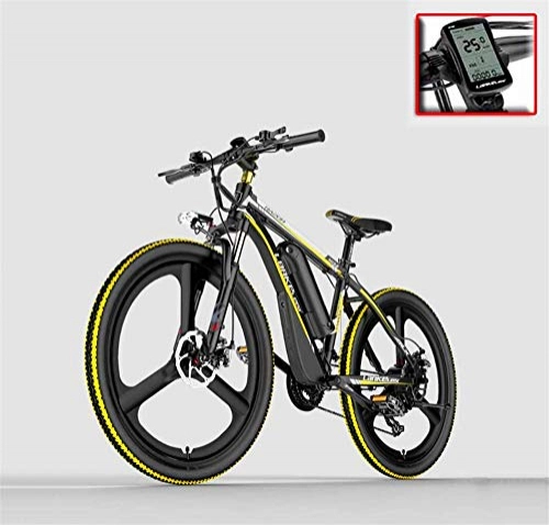 Electric Bike : Electric Bike Electric Mountain Bike Adult 26 Inch Electric Mountain Bike, 48V Lithium Battery Electric Bicycle, With anti-theft alarm / fixed-speed cruise / 5-gear assist / 21 Speed for the jungle trails,