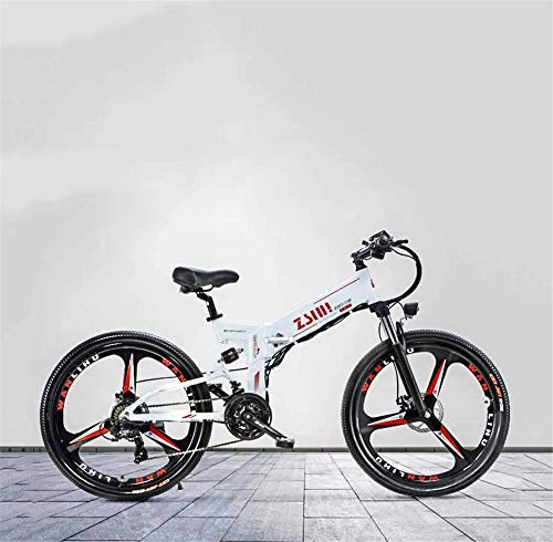 Electric Bike : Electric Bike Electric Mountain Bike Adult Electric Mountain Bike, 48V Lithium Battery, Aluminum Alloy Foldable Multi-Link Suspension, With GPS and Oil Disc Brake for the jungle trails, the snow, the