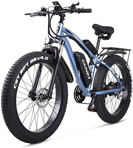 Electric Bike : Electric Bike Electric Mountain Bike Adult Electric Off-Road Bikes Fat Bike 26 4.0 Tire E-Bike 1000w 48V Electric Mountain Bike with Rear Seat and Removable Lithium Battery for the jungle trails, the