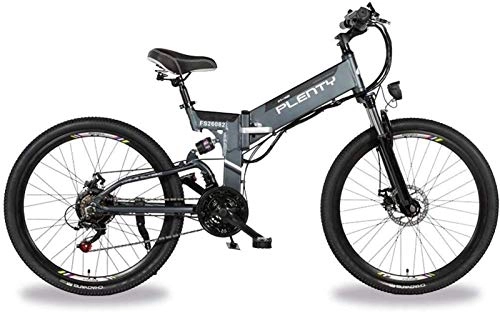 Electric Bike : Electric Bike Electric Mountain Bike Adult Folding Electric Bicycles Aluminium 26inch Ebike 48V 350W 10AH Lithium Battery Dual Disc Brakes Three Riding Modes with LED Bike Light for the jungle trails,