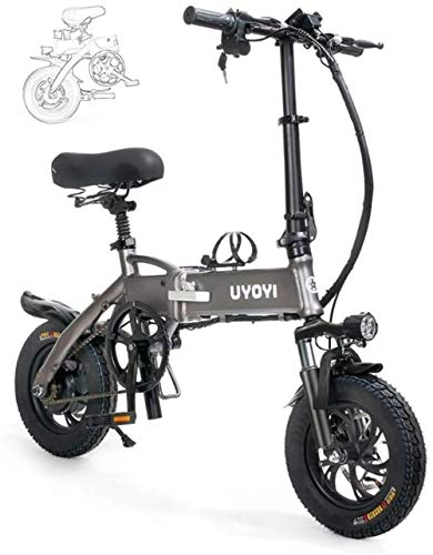 Electric Bike : Electric Bike Electric Mountain Bike Adult Folding Electric Bikes Foldable Bicycle Portable Aluminum Alloy Frame, with LED Front Light, Three Riding Mode, Disc Brake for Adult Comfort Bicycles Hybrid
