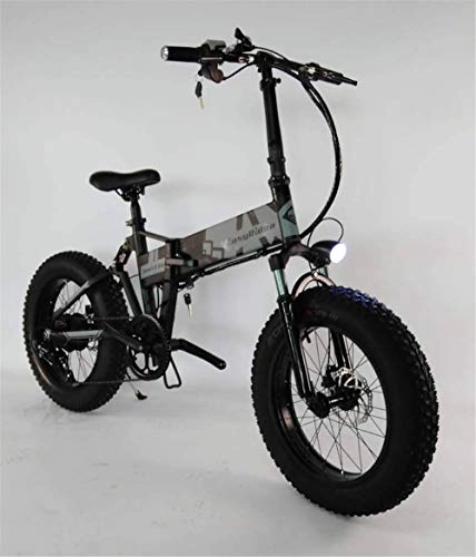 Electric Bike : Electric Bike Electric Mountain Bike Adult Mens Folding Electric Mountain Bike, Aluminum Alloy Snow E-Bikes, 36V 10AH Lithium Battery for, 7 Speed Student Electric Bicycle, 20 Inch Wheels for the jung