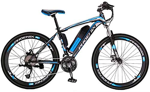 Electric Bike : Electric Bike Electric Mountain Bike Adult Mountain Electric Bikes, 36V Lithium Battery High-Strength High-Carbon Steel Frame Offroad Electric Bicycle, 27 speed for the jungle trails, the snow, the be