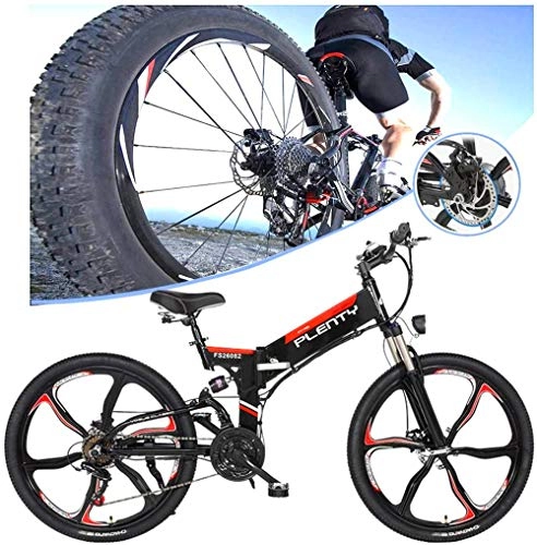 Electric Bike : Electric Bike Electric Mountain Bike Adults 480W Electric Bicycle Folding Electric Bike High Speed Brushless Gear Motor With Removable 48V10A Lithium Battery 7-Speed Gear Speed E-Bike，for Man Women fo