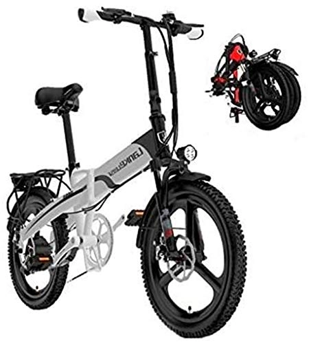 Electric Bike : Electric Bike Electric Mountain Bike Adults Electric Bike, Urban Commuter Folding E-bike, Max Speed 25km / h, 20 Inch Super Lightweight, 400W / 36V Removable Charging Lithium Battery, Unisex Bicycle for t