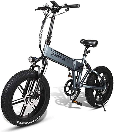 Electric Bike : Electric Bike Electric Mountain Bike Electric Bicycle 500W 20-Inch Foldable Electric Light Bicycle Aluminum Alloy 48V10AH Motor Maximum Speed: 35Km / H, Universal for Men and Women Lithium Battery Beach