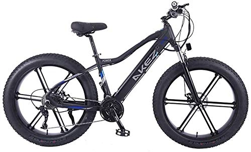 Electric Bike : Electric Bike Electric Mountain Bike Electric Bike 26 Inches Folding Fat Tire Snow Mountain Bicycle with Super Magnesium Alloy Integrated Wheel, Premium Full Suspension And 27 Speed Gear for the jungl