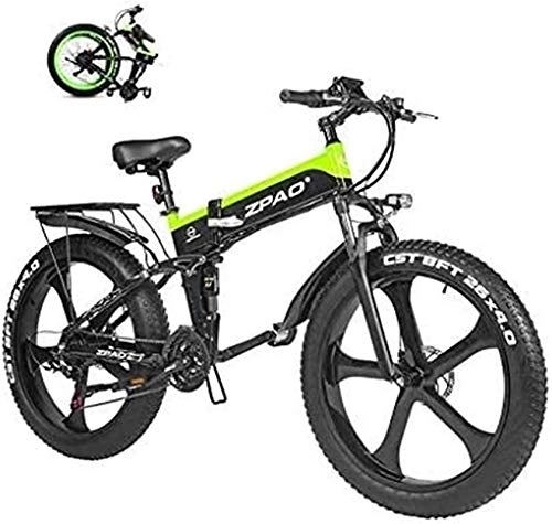 Electric Bike : Electric Bike Electric Mountain Bike Electric Bike, Folding E-Bike With 48V 12.8AH Removable Charging Lithium Battery / 21 Speed / 26Inch Super Lightweight, Urban Commuter Bicycle For Ault Men Women Lit