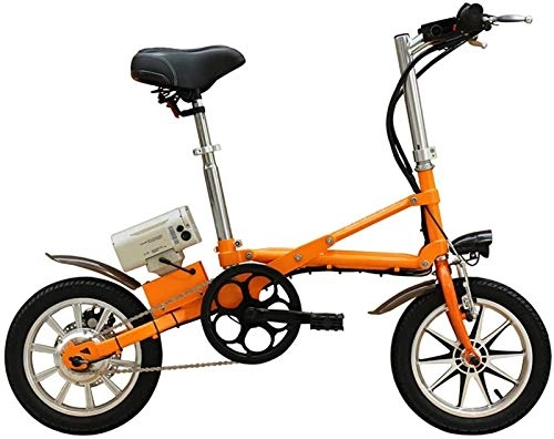 Electric Bike : Electric Bike Electric Mountain Bike Electric Bike Folding Electric Bike for Adult with 36V 8AH Lithium Battery 250W High-Speed Motor Electric Trekking Bike for Touring Disc Brakes, Orange for the jung