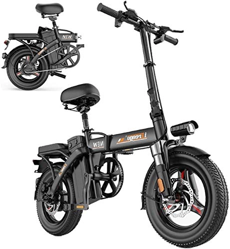 Electric Bike : Electric Bike Electric Mountain Bike Electric Bike for Adults, Foldable Electric Bicycle Commute Ebike with 280W Motor, 14 Inch 48V E-Bike with 8-36Ah Lithium Battery, City Bicycle Max Speed 25 Km / H,