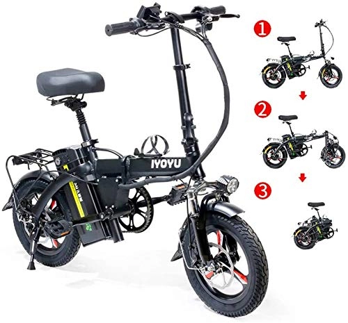 Electric Bike : Electric Bike Electric Mountain Bike Electric Bikes Foldable E-Bike Adjustable Lightweight Alloy Frame E-Bike with Pedal for Adults And Teens, Or Sports Outdoor Cycling Travel Commuting, Shock Absorpt