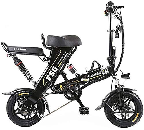 Electric Bike : Electric Bike Electric Mountain Bike Electric Bikes for Adults, 12 Inch Tire Folding Electric Bicycle with 8 / 10 / 12.5AH Lithium Battery, Stylish Ebike with Unique Design, 3 Work Modes, Max Speed Is 25K