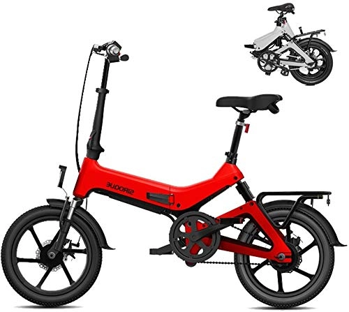 Electric Bike : Electric Bike Electric Mountain Bike Electric Bikes For Adults, 16" Lightweight Folding E Bike, 250W 36V 7.8Ah Removable Lithium Battery, City Bicycle Max Speed 25KM / H With 3 Riding Modes for the jung