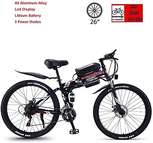 Electric Bike : Electric Bike Electric Mountain Bike Electric Folding Bicycle, Electric Mountain Bike, 26-Inch 21-Speed Long-Endurance Mountain Bike 36V350W, LEC Display for the jungle trails, the snow, the beach, th