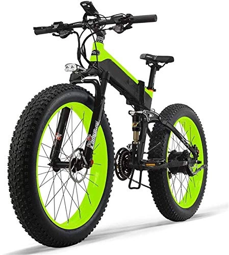 Electric Bike : Electric Bike Electric Mountain Bike Electric Mountain Bike 1000W 26inch Fat Tire e-Bike 27 Speeds Beach Mens Sports Bike for Adults 48V 13AH Lithium Battery Folding Electric bicycle for the jungle tr