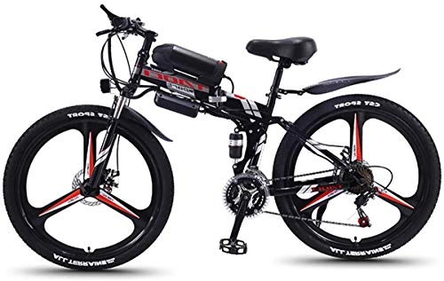 Electric Bike : Electric Bike Electric Mountain Bike Electric Mountain Bike, Folding 26-Inch Hybrid Bicycle / (36V8ah) 21 Speed 5 Speed Power System Mechanical Disc Brakes Lock, Front Fork Shock Absorption, Up To 35K